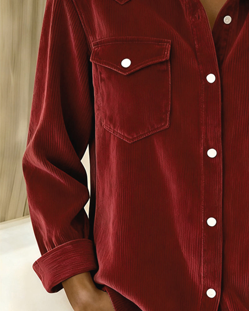 Langermet Skjorte Med Revers Og Knepping