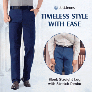 Herre Klassisk Rett Passform Stretchjeans