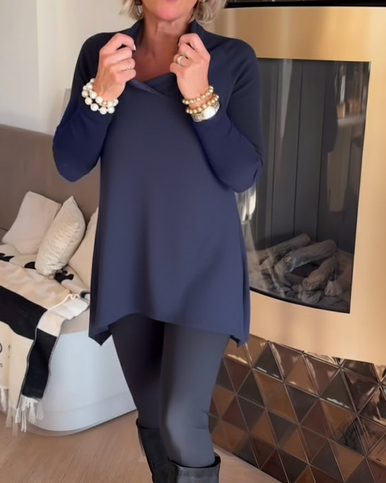 Uregelmessig Krage Langermet Topp