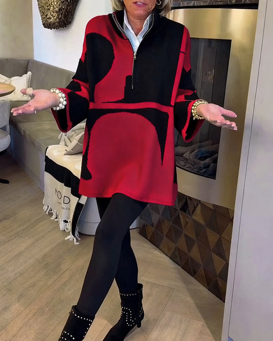 Genser Med Halv Glidelås Og Moteriktig Ståkrage