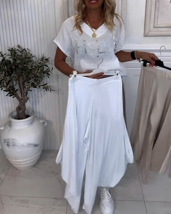 Bukser Ensfargede Posete Avslappede