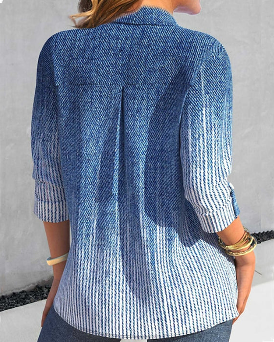 Breasted Bluses med lomme