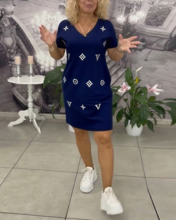 Kjole Mote V-Hals Kortermet