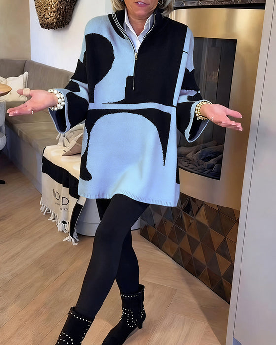 Genser Med Halv Glidelås Og Moteriktig Ståkrage