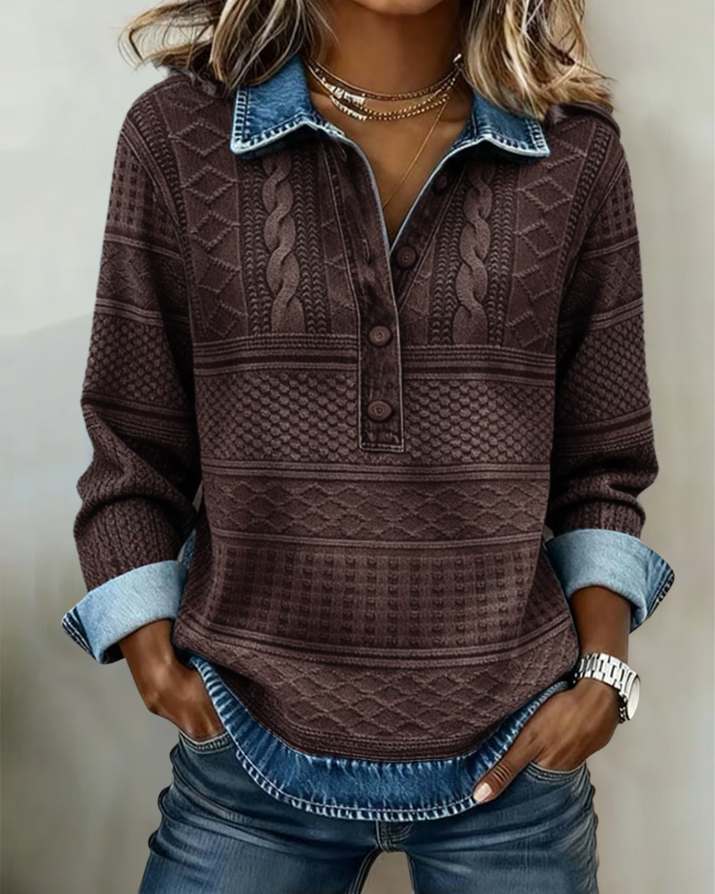 Genser Moderne Halvknappet Revers