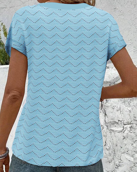 T-skjorte V-hals Hul Kortermet