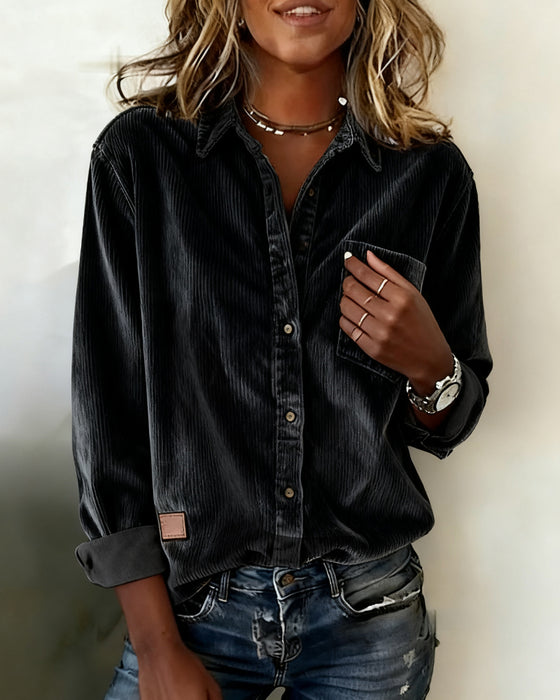 Skjorte Moderne Fløyel Revers