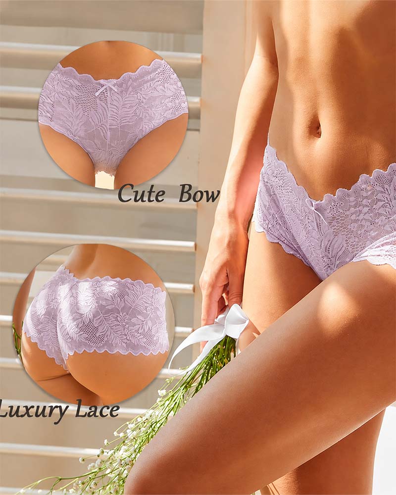 Dame 8-Pack Sexy V-Midje Kniplingscheeky-Trusse