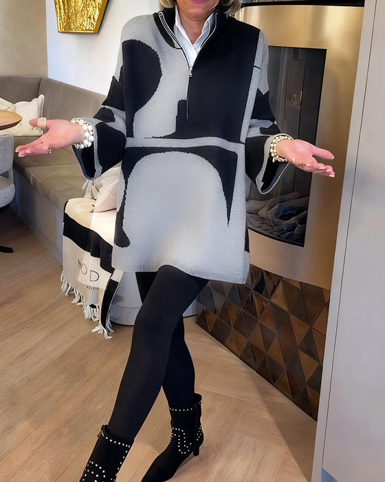 Genser Med Halv Glidelås Og Moteriktig Ståkrage