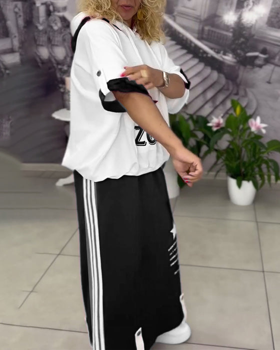 Sett Med Hette Snøring Trykt Skjørt