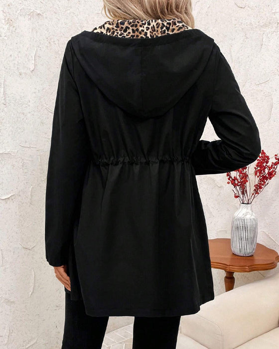 Kåpe Med Hodd Omvendt Leopardprint