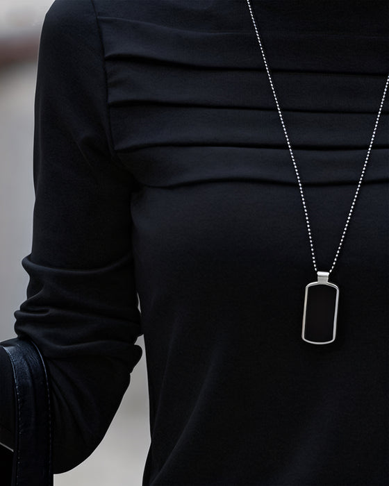 Topp Slim Fit Plissert Langermet