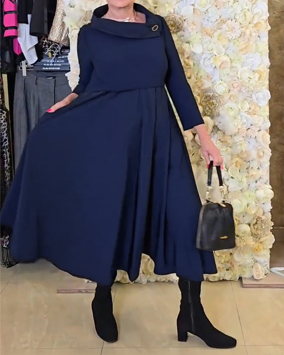 Kjole Modisch Street Ensfarget A-linje