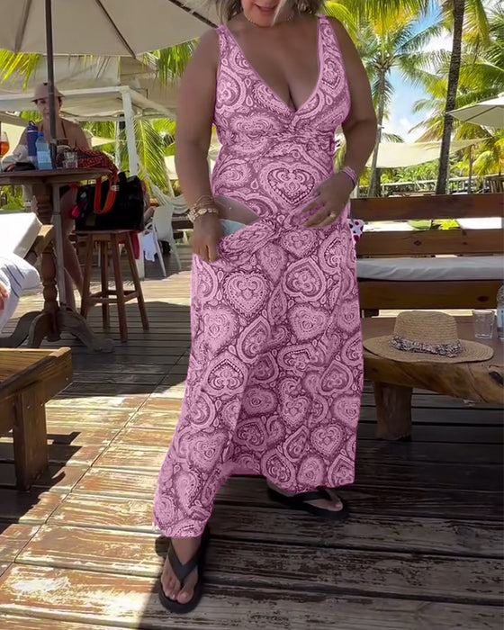 Badedrakt Stroppeløs Hjerte Ferieprint