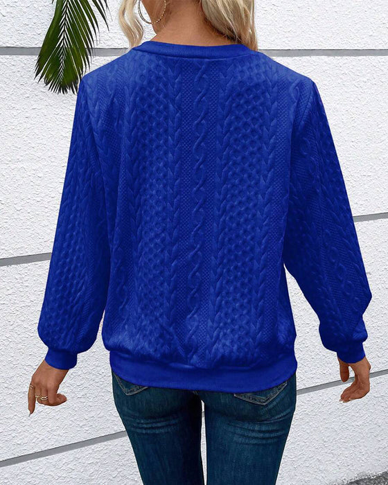 Uformell ensfarget langermet genser med glidelås