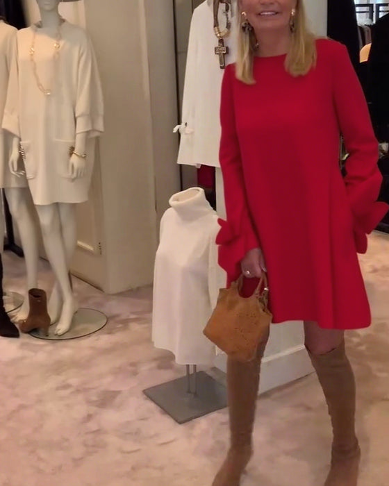 Kjole Modig Rund Hals Sløyfe Erm