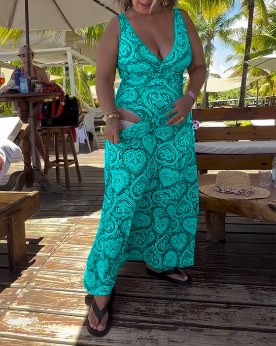 Badedrakt Stroppeløs Hjerte Ferieprint