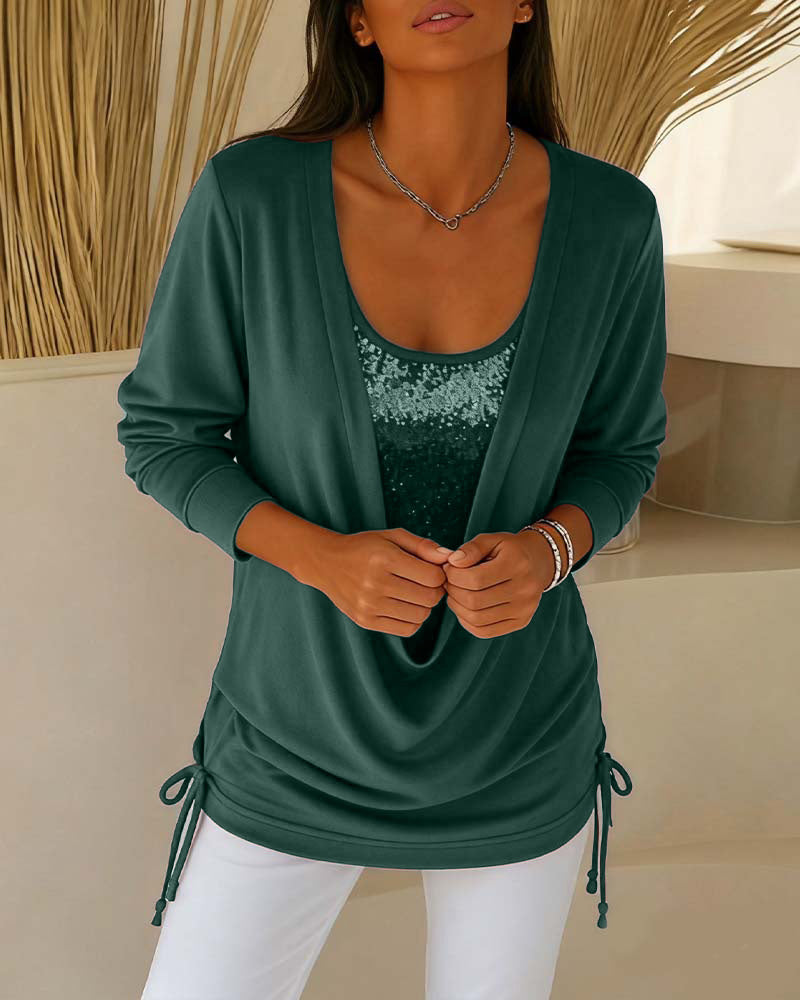 Topp Med Paljetter Og Kontrastfarger I Tofarget Look