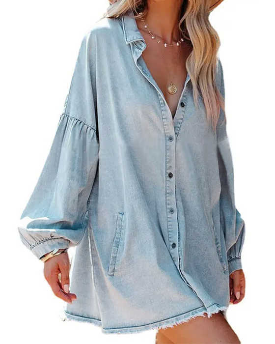 Bluse Boble Erme Knapp Casual