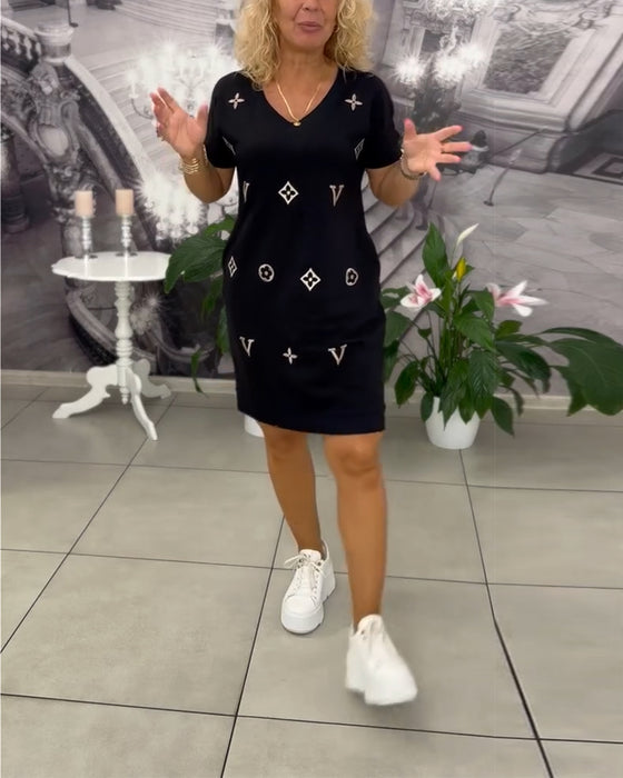 Kjole Mote V-Hals Kortermet