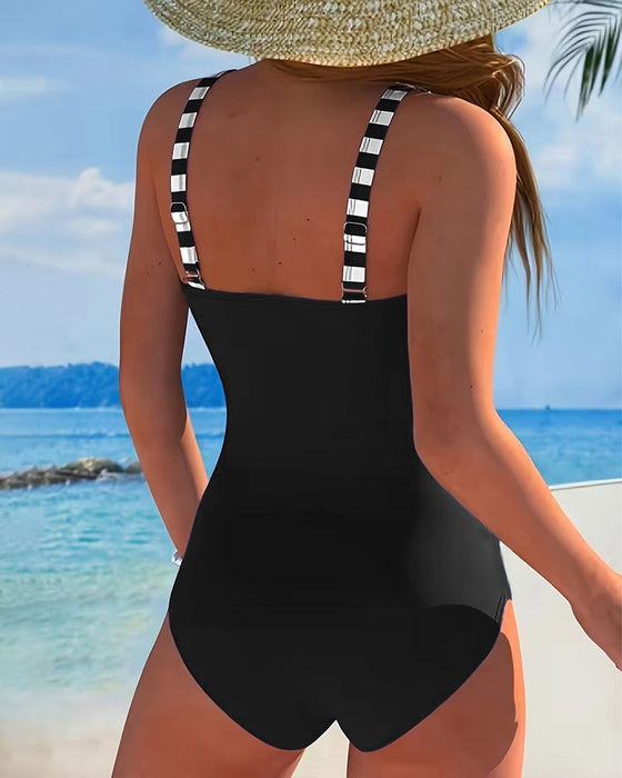 En-Delt Badedrakt Stripe Fargeblokk