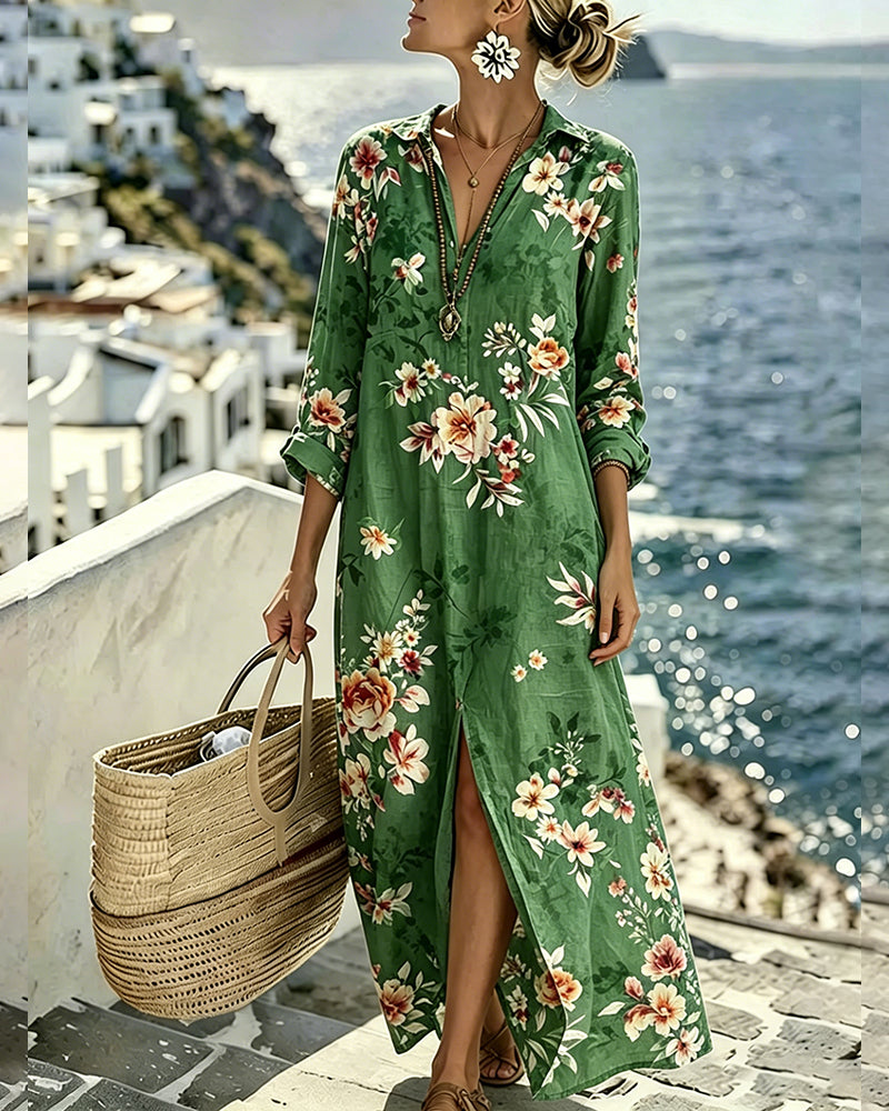 Kjole Blomstret Trykk Maxi
