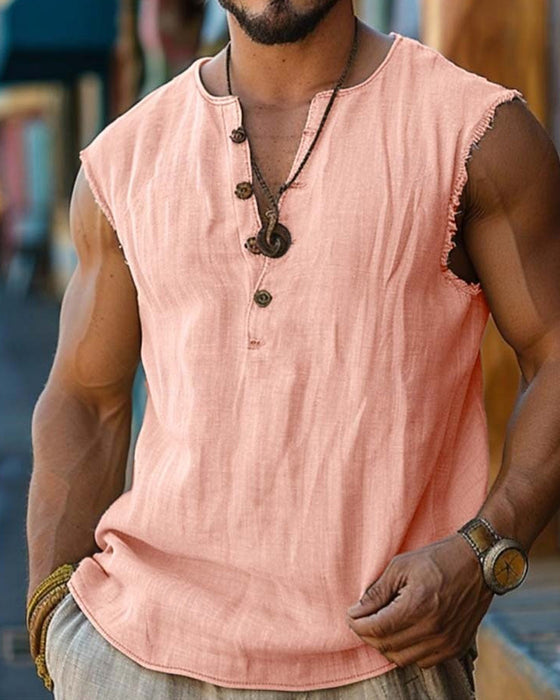 Tanktop Menn Avslappet Ensfarget