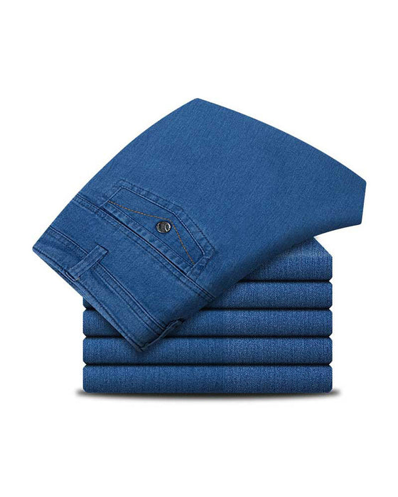 Herre Klassisk Rett Passform Stretchjeans