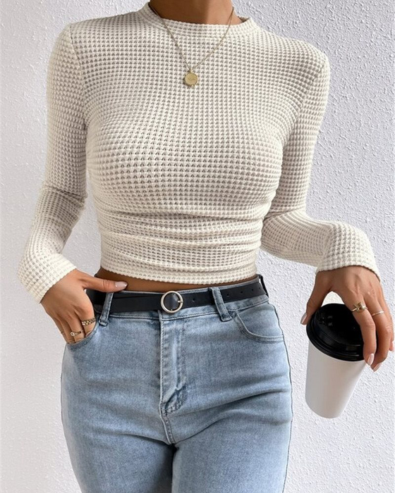 Topp Slim Fit Allsidig Lang Erme