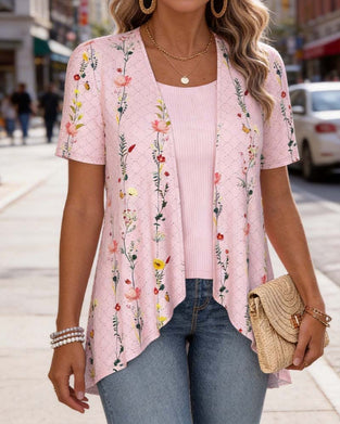 Bluse Falsk To Deler Blomst