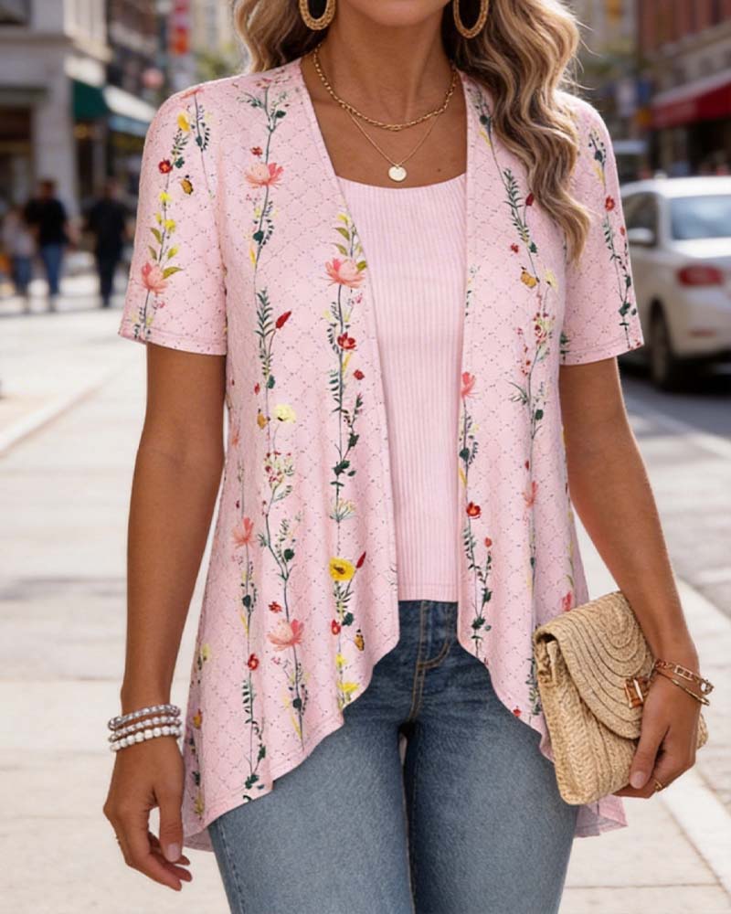 Bluse Falsk To Deler Blomst