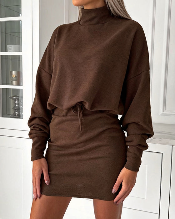 Skjørt Høy Krage Moderne Tettsittende