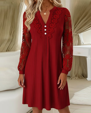 Kjole Knipling Lappverk V-hals