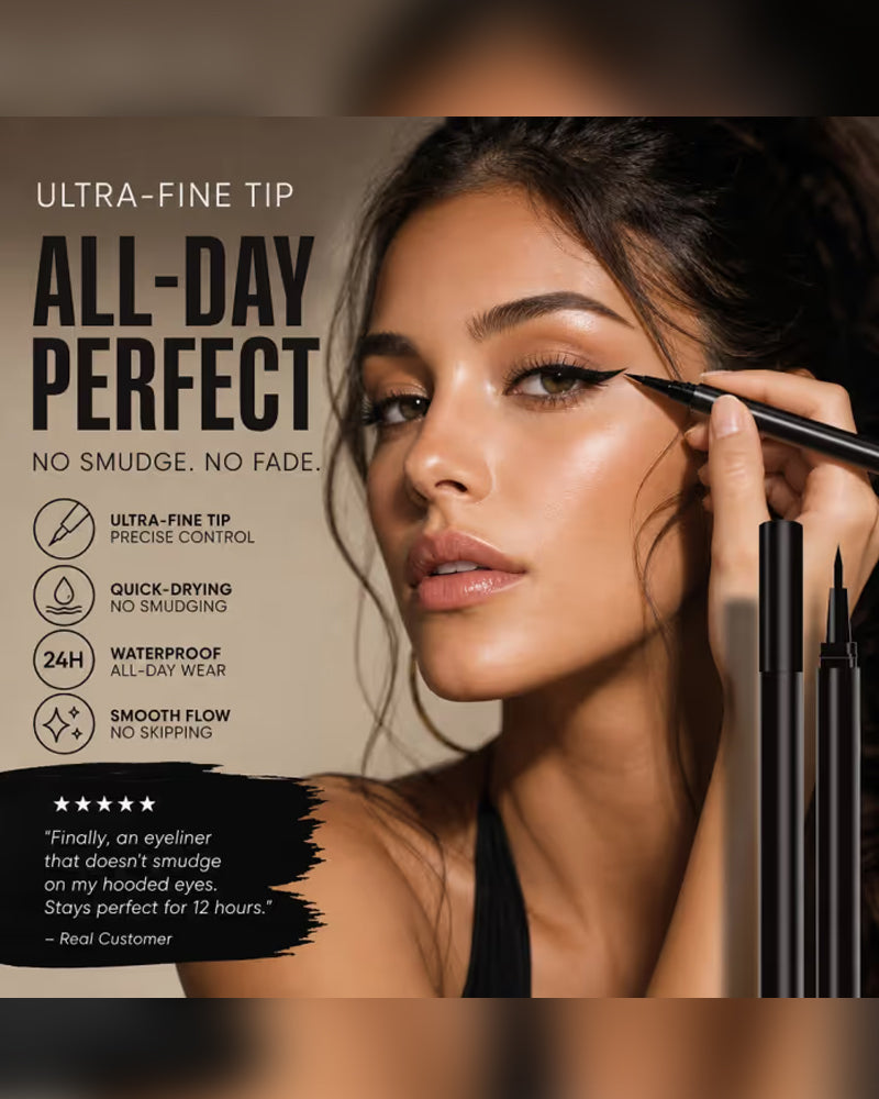 Flytende Eyeliner Vanntett Ultra Tynn Spiss Rasktørkende