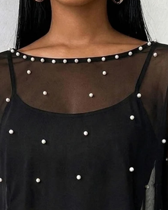 Bluse Rundhalset Splitt Casual