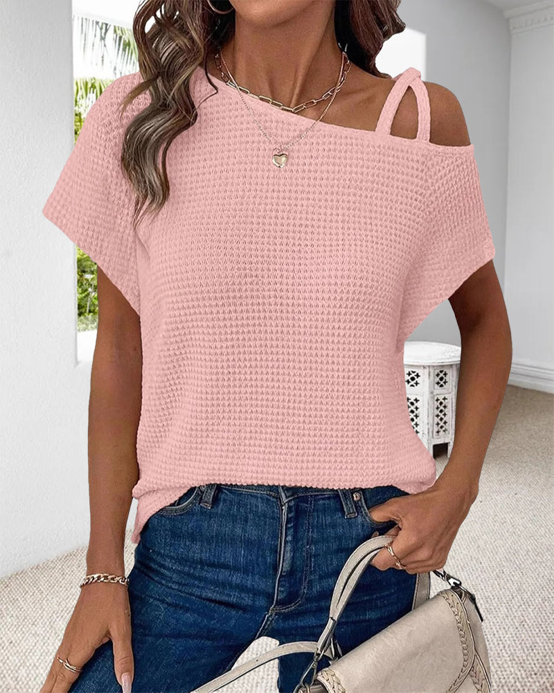 T-Skjorte Enskulder Knyt Foran Avslappnet