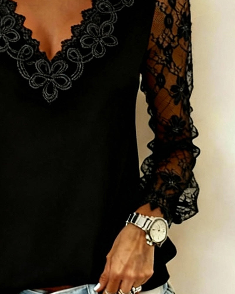 Stilfull Langermet Topp Med V-Hals