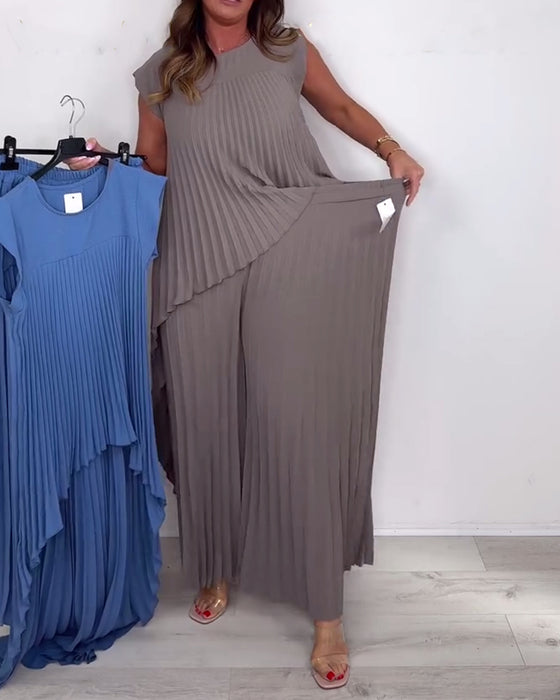 Dress Moteriktig Streetstil Ensfarget Todelt