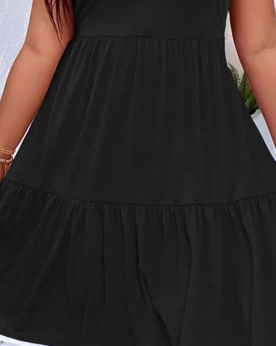 Kjole Dobbel Lag Lag Ruffle Tank