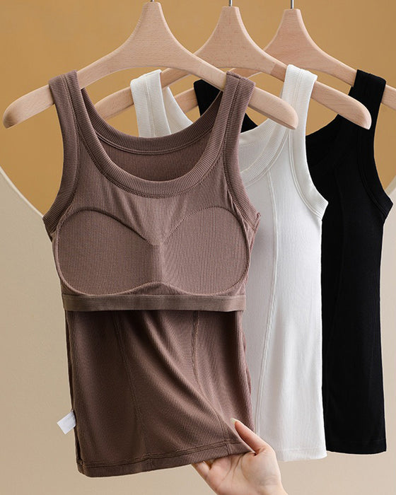 Cami‑Topp Solid Farge Med Innebygd Bh