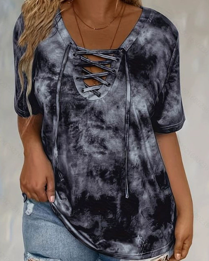 Bluse Tie-Dye Trykk