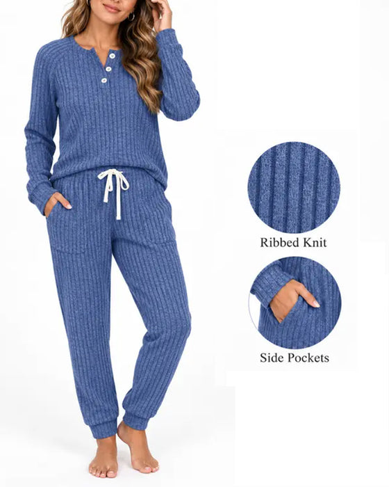 Dress Henley Krage Stripet Strikket