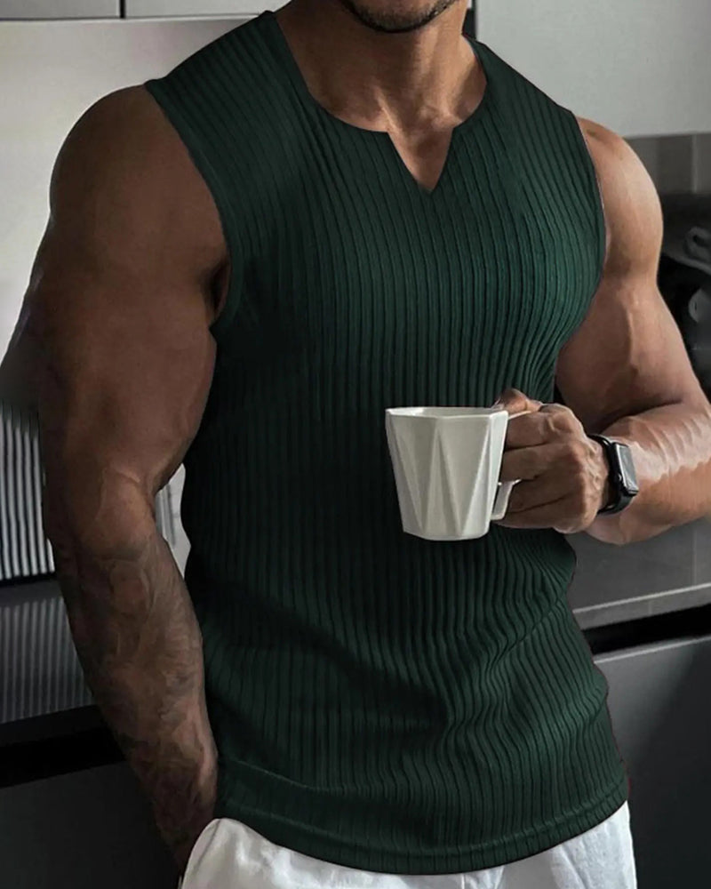 Herrer Tanktopp Ensfarget Sport Avslappnet
