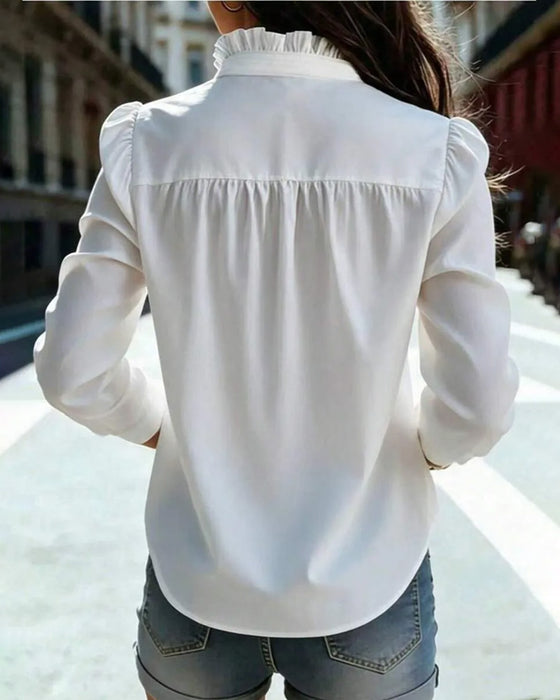 Bluse Rysje Pufferm Langermet
