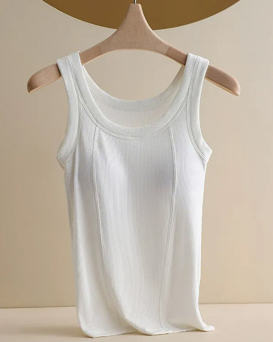 Cami‑Topp Solid Farge Med Innebygd Bh