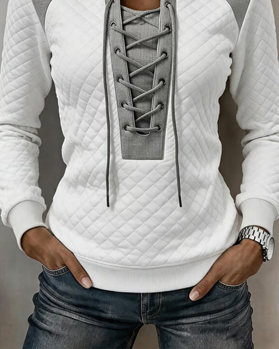 Sweatshirt Snøring Slimfit Fargeblokk
