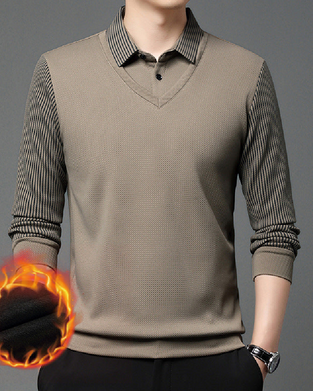 ⏳Begrenset Tid 50% Rabatt💥Stripet Jakkeslag Falsk Todelt Skjorte