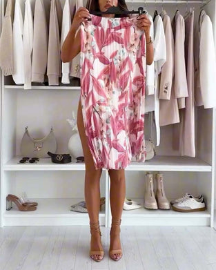 Skjørt Harmonikkplissert Blomstret