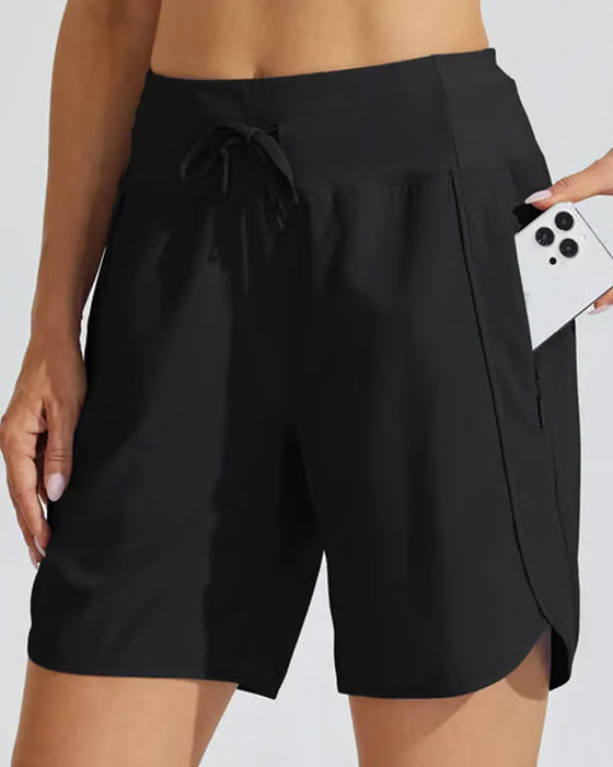 Midjereise Treningsshorts Med Magekte