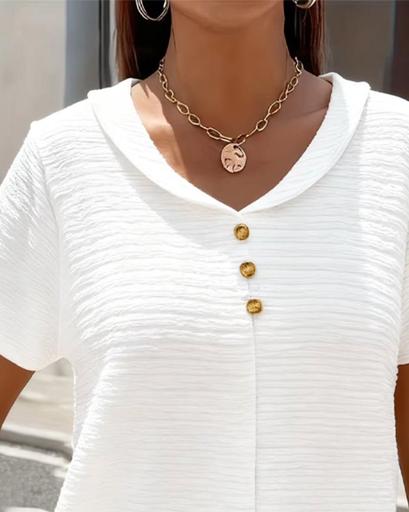 T-skjorte Peter Pan Krage Tre Knapper